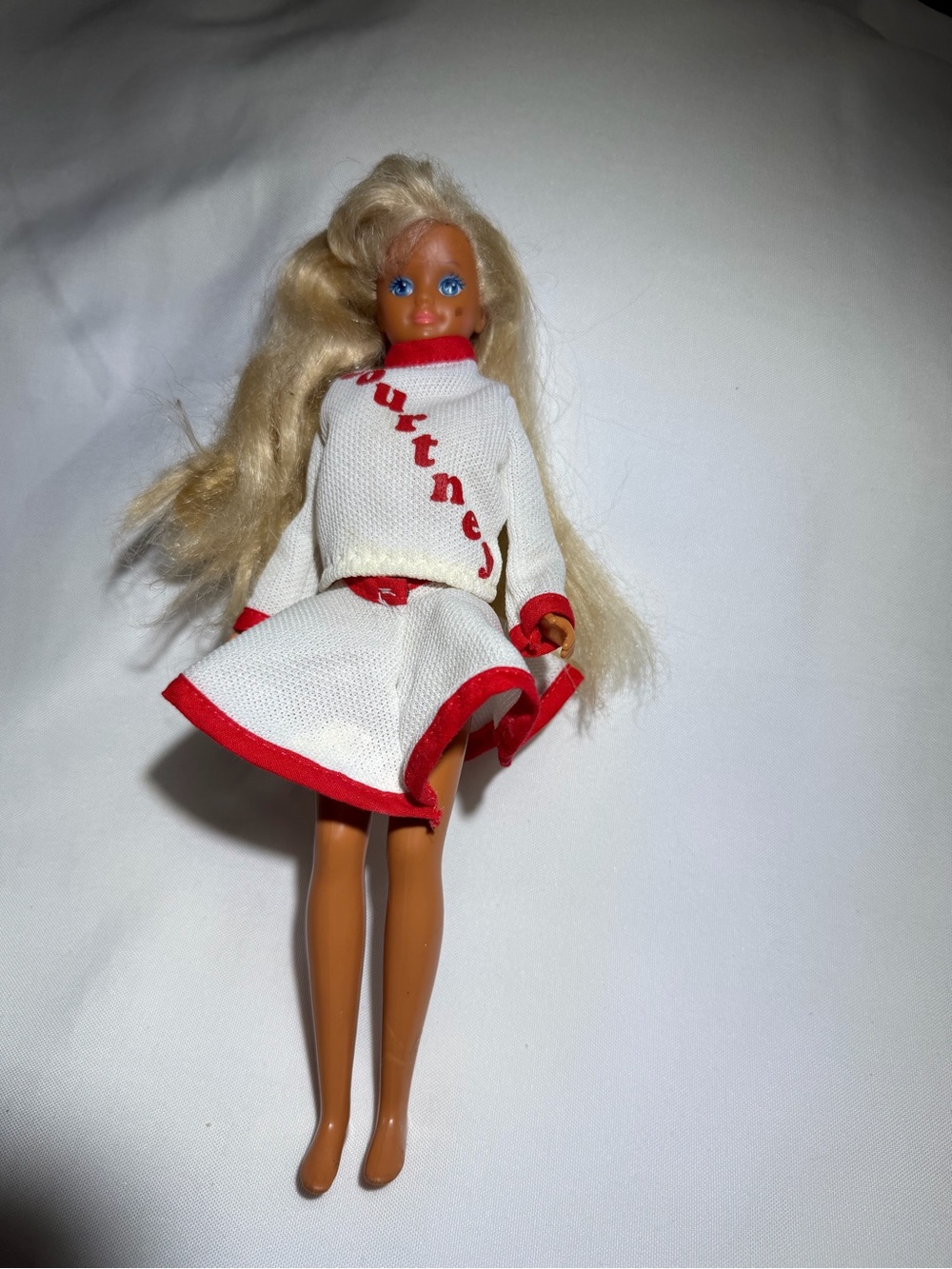 Mattel Blonde Doll in White and Red Outfit